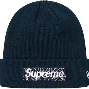 Supreme Navy Bandana Box Logo Beanie New
